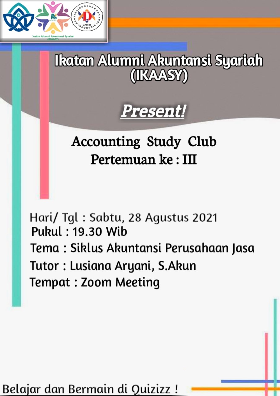 ACCOUNTING STUDY CLUB WITH IKAASY SERIES 3: SIKLUS AKUNTANSI PERUSAHAAN JASA