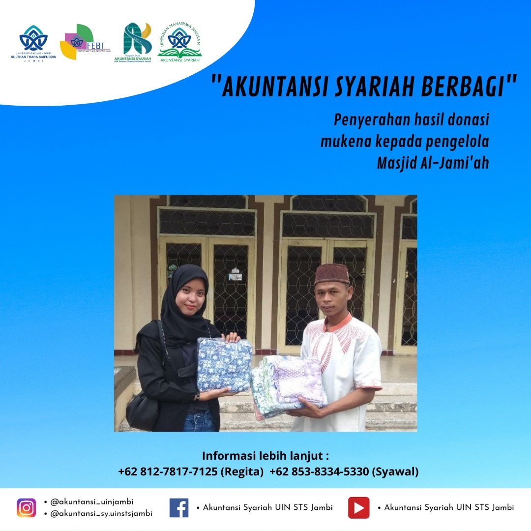 AKUNTANSI SYARIAH UIN JAMBI BERBAGI MUKENA (ISLAMIC ACCOUNTING UIN JAMBI SHARE PRAYER HIJAB)