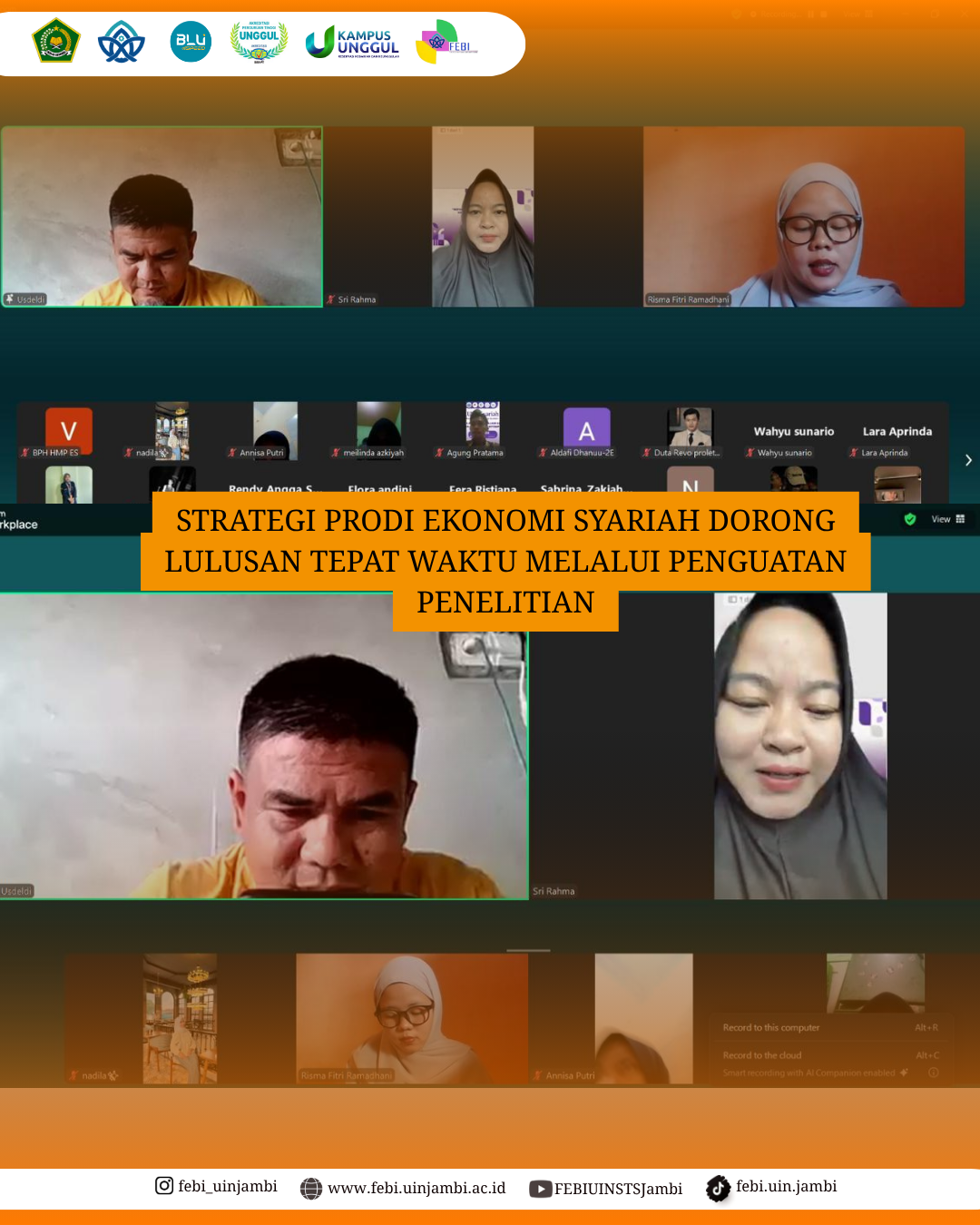 Strategi Prodi Ekonomi Syariah Dorong Lulusan Tepat Waktu Melalui Penguatan Penelitian