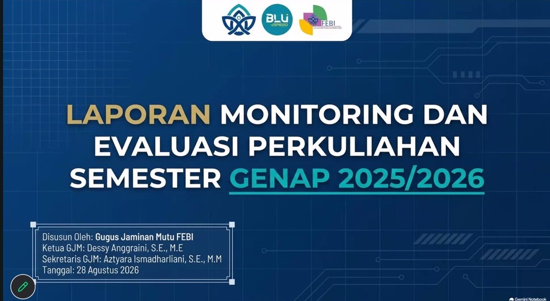 FEBI UIN STS Jambi Melakukan Laporan Monitoring Dan Evaluasi Perkuliahan Semester Genap 2025/2026